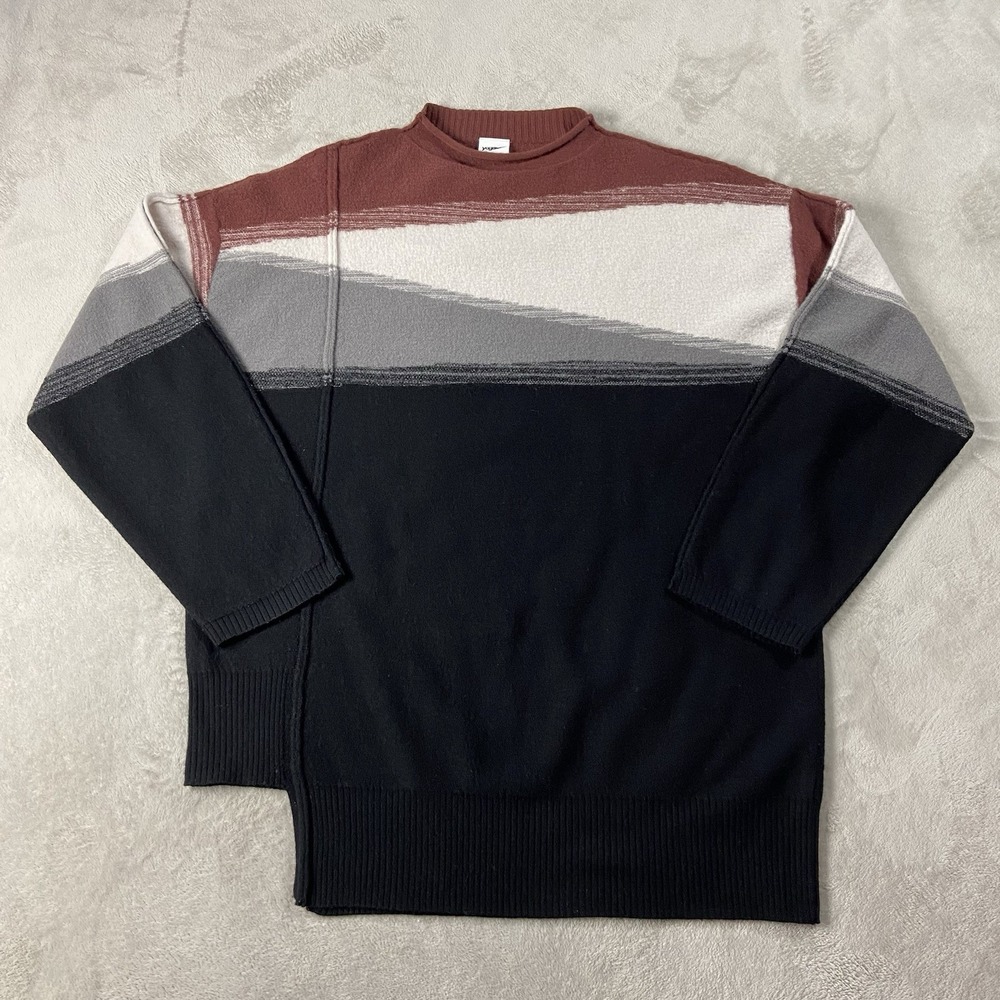 Nike Yoga Therma-Fit ADV Wool Blend Crewneck Sweater Colorblock Women's M Boho